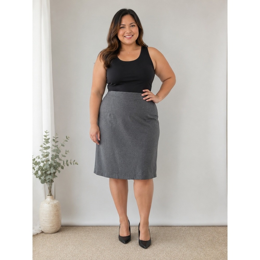 KASPER Gray Pencil Skirt Career Business Casual Work Office Wear Women 16 NWT